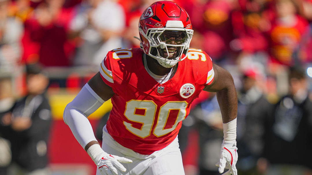 Former Kansas City Chiefs defensive end Charles Omenihu. Mandatory Credit: Jay Biggerstaff-Imagn Images