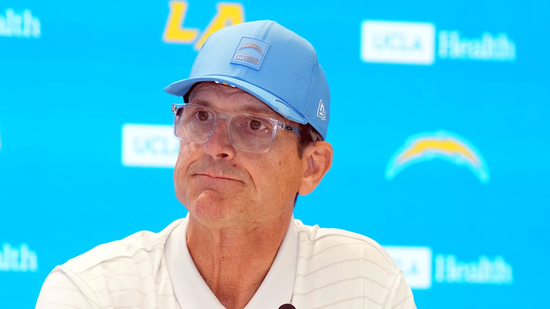 Los Angeles Chargers head coach Jim Harbaugh Los Angeles Chargers head coach Jim Harbaugh