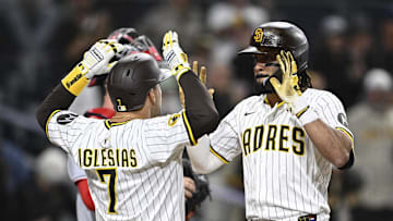 San Diego Padres right fielder Fernando Tatis Jr. after hitting a solo home run against the Washington Nationals in MLB game