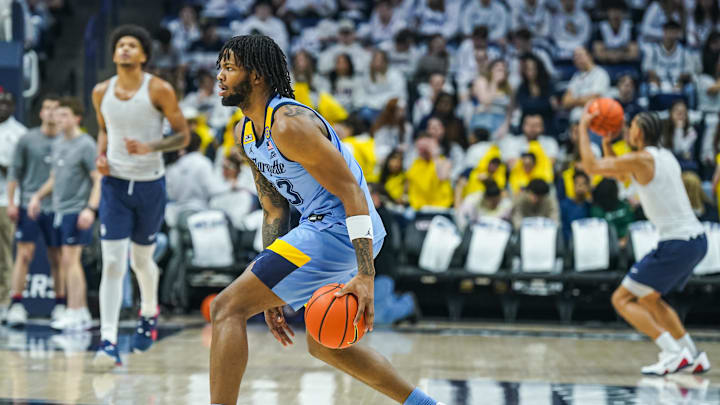 No. 20 Marquette warms up before its game against Connecticut on March 5, 2025. No. 20 Marquette warms up before its game against Connecticut on March 5, 2025.
