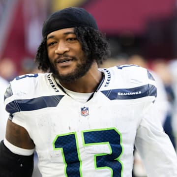 Dec 8, 2024; Glendale, Arizona, USA; Seattle Seahawks linebacker Ernest Jones IV (13) against the Arizona Cardinals at State Farm Stadium. Mandatory Credit: Mark J. Rebilas-Imagn Images