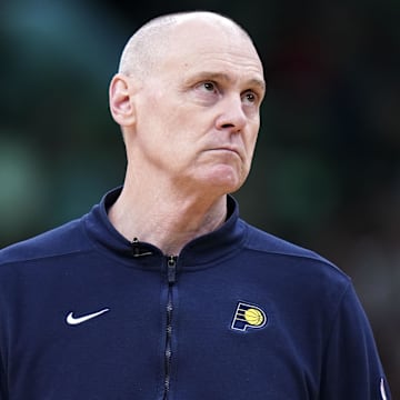 May 21, 2024; Boston, Massachusetts, USA; Indiana Pacers head coach Rick Carlisle watches from the sideline as they take on the Boston Celtics during game one of the eastern conference finals for the 2024 NBA playoffs at TD Garden. Mandatory Credit: David Butler II-Imagn Images