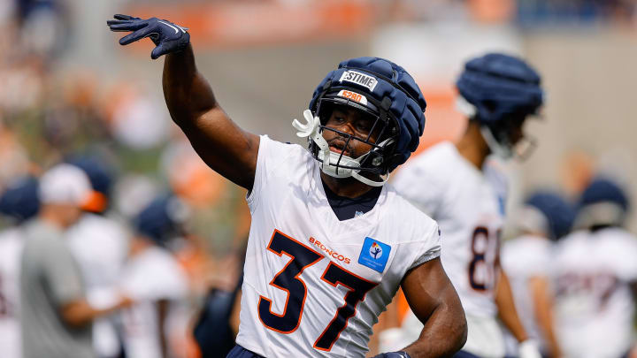 Jul 26, 2024; Englewood, CO, USA; Denver Broncos running back Audric Estime (37) during training camp at Broncos Park Powered by CommonSpirit. Mandatory Credit: Isaiah J. Downing-USA TODAY Sports