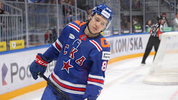 Arseny Gritsyuk (81) of SKA Hockey Club seen in action...