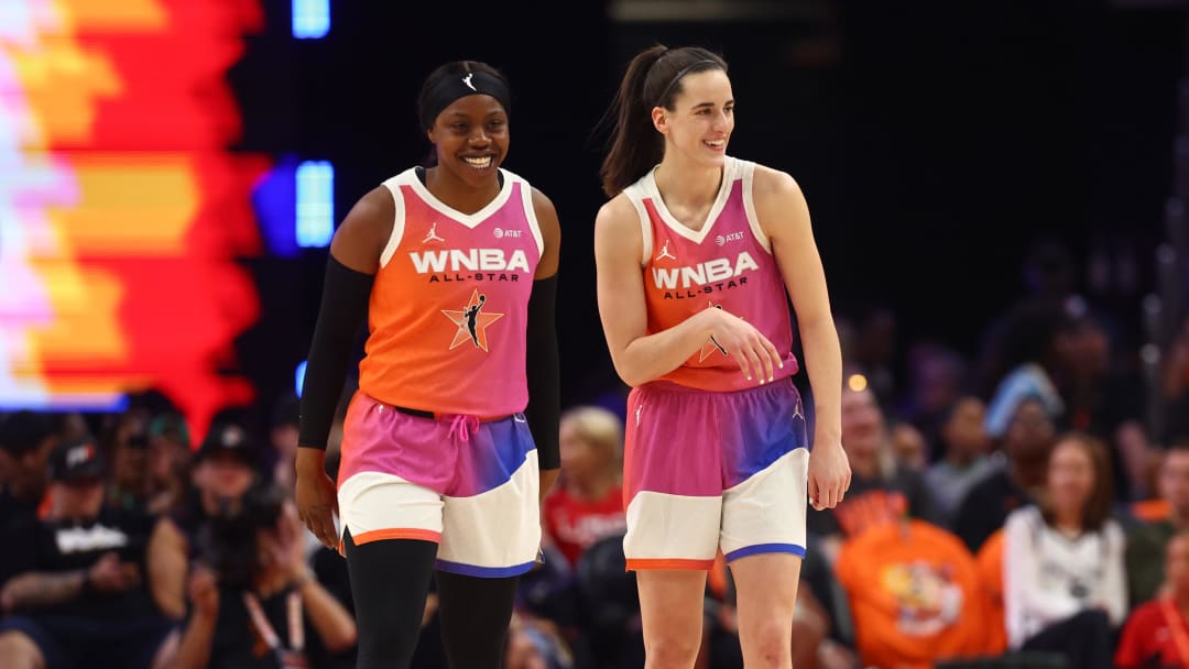 Arike Ogunbowale, left, and Caitlin Clark led Team WNBA to an impressive win over Team USA on Saturday.