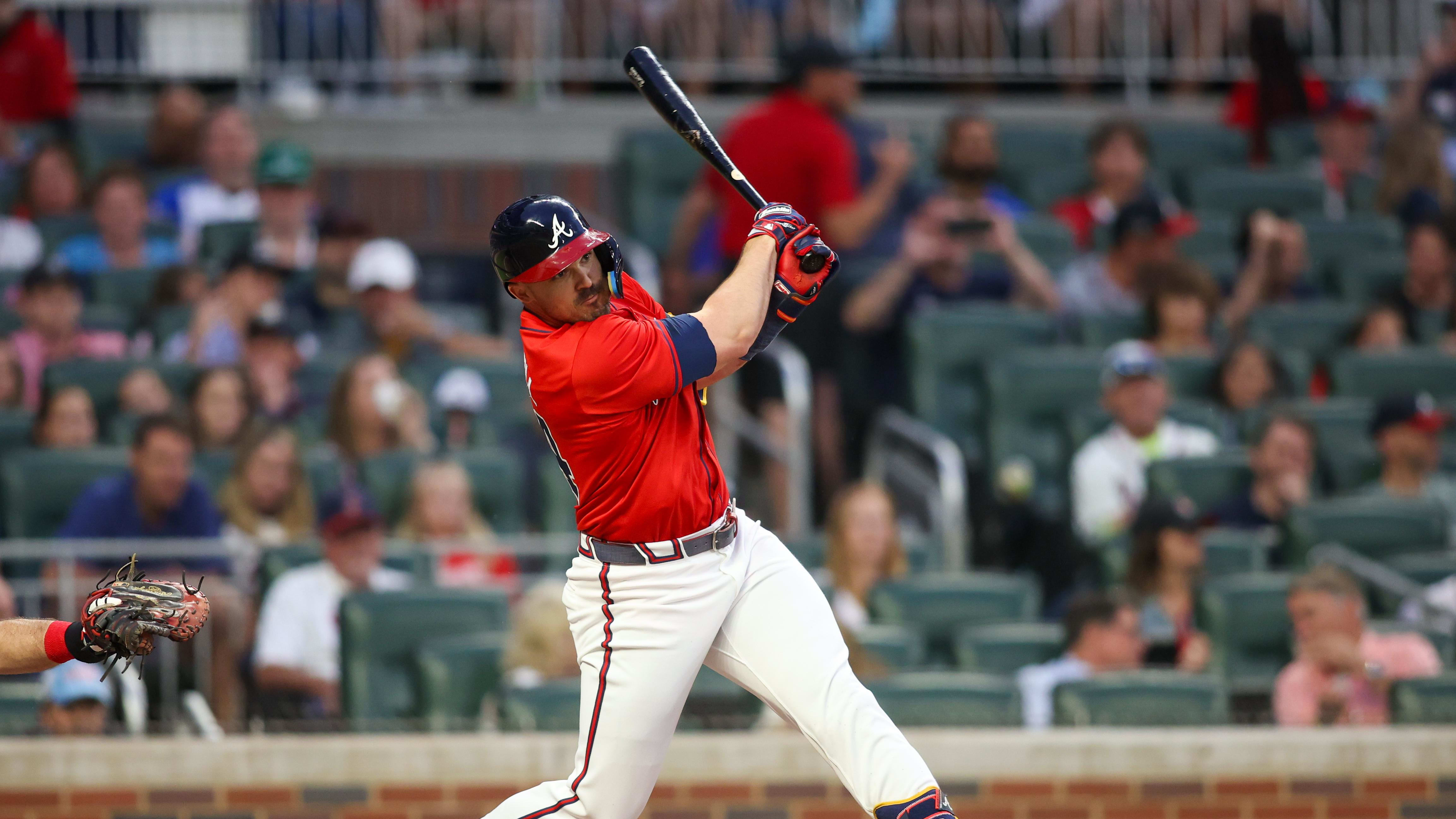 With the Atlanta Braves facing a left-handed starter today, left fielder Adam Duvall has checked in the lineup for today's game against the Los Angeles Dodgers