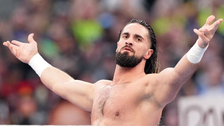 Apr 1, 2023; Inglewood, CA, USA; Seth "Freakin" Rollins during Wrestlemania Night 1 at SoFi Stadium. 