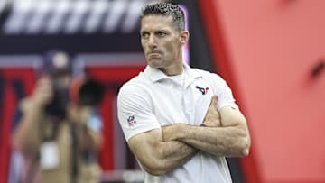 Houston Texans general manager Nick Caserio on the field before the game against the New York Giants at NRG Stadium.