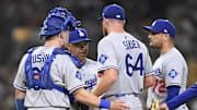 Los Angeles Dodgers manager Dave Roberts takes Matt Sauer (64) out of the game during the sixth inning against the San Diego Padres at Petco Park on June 10.