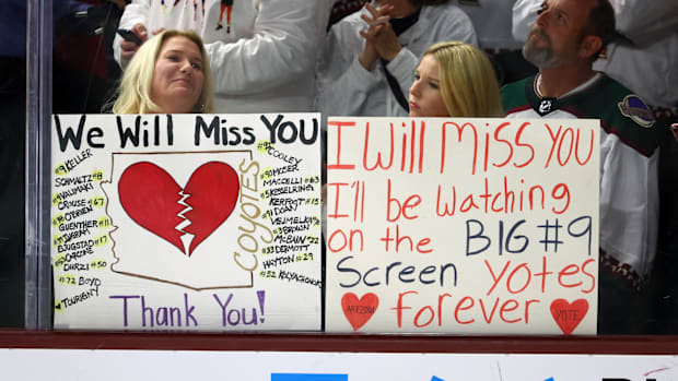 Arizona Coyotes fans after a game
