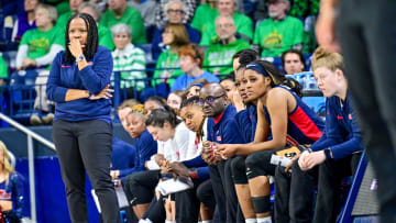 Mar 25, 2024; South Bend, Indiana, USA; Ole Miss Rebels head coach Yolett McPhee-McCuin watches in