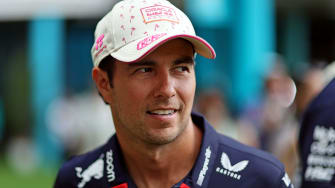 May 5, 2024; Miami Gardens, Florida, USA; Red Bull Racing driver Sergio Perez (11) walks in the