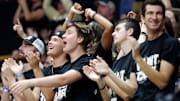 Purdue Boilermakers fans cheer during the NCAA mens basketball exhibition game 