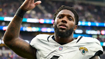 Oct 8, 2023; London, United Kingdom; Jacksonville Jaguars linebacker Josh Allen (41) leaves the field after an NFL International Series game against the Buffalo Bills at Tottenham Hotspur Stadium. Mandatory Credit: Peter van den Berg-Imagn Images