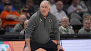 Virginia Tech head coach Mike Young during overtime against Cal at Spectrum Center.