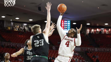 Dec 16, 2023; Norman, Oklahoma, USA; Oklahoma Sooners guard Kaden Cooper (4)