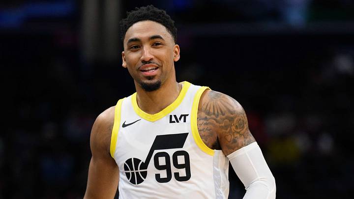 Mar 5, 2025; Washington, District of Columbia, USA; Utah Jazz forward KJ Martin (99) looks on during the third quarter against the Washington Wizards at Capital One Arena. Mandatory Credit: Reggie Hildred-Imagn Images