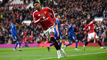 Marcus Rashford opened the scoring for Manchester United against Everton