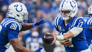 Colts quarterback Daniel Jones and running back Jonathan Taylor have Indianapolis on top in the AFC South. 