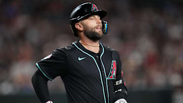 Arizona Diamondbacks batter Christian Walker (53) reacts to his line out against the San Francisco Giants at Chase Field in Phoenix on Sept. 23, 2024.