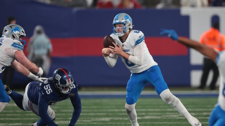 Detroit Lions quarterback Nate Sudfeld (8).