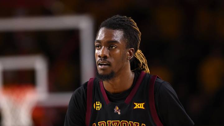 Jan 31, 2026; Tempe, Arizona, USA; Arizona State Sun Devils guard Anthony Johnson (2) against the Arizona Wildcats at Desert Financial Arena. Mandatory Credit: Mark J. Rebilas-Imagn Images