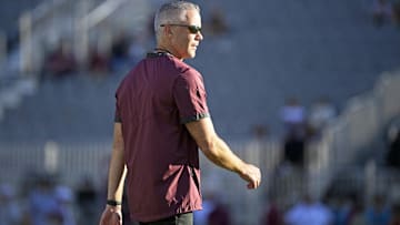 Sep 21, 2024; Tallahassee, Florida, USA; Florida State Seminoles head coach Mike Norvell before a game against the California Golden Bears at Doak S. Campbell Stadium. Mandatory Credit: Melina Myers-Imagn Images
