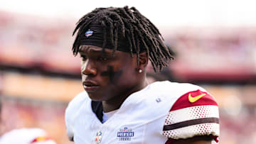 Washington Commanders running back Jacory Croskey-Merritt