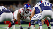 Nov 28, 2024; Arlington, Texas, USA; New York Giants defensive tackle Dexter Lawrence II (97) lines up during the first quarter against the Dallas Cowboys at AT&T Stadium. Mandatory Credit: Andrew Dieb-Imagn Images