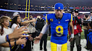 Los Angeles Rams quarterback Matthew Stafford threw for 3,762 yards and 20 touchdowns during the 2024 season.