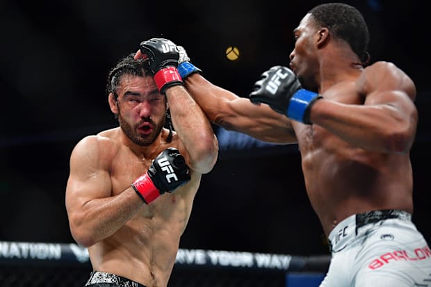 Josh Quinlan fights Danny Barlow during UFC 298 at Honda Center. 