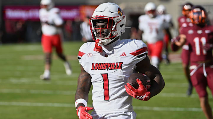 Louisville Cardinals running back Isaac Brown (1) 