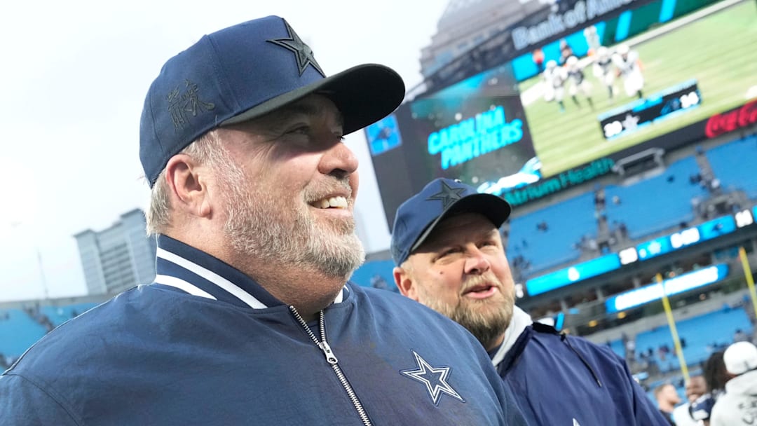 Dec 15, 2024; Charlotte, North Carolina, USA; Dallas Cowboys head coach Mike McCarthy walks off the field after the game at Bank of America Stadium. Mandatory Credit: Bob Donnan-Imagn Images