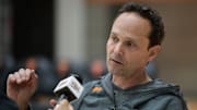 Tennessee Assistant Coach Gregg Polinsky is interviewed during Tennessee Volunteers basketball media day at Pratt Pavilion  in Knoxville, Tenn., on Tuesday, Oct. 4, 2022.

Kns Vols Hoops Mediaday