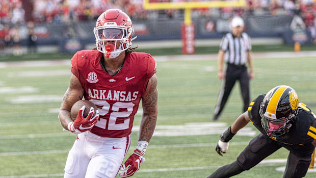 Razorbacks running back Ja'Quinden Jackson in season opener against UAPB.