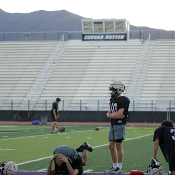 El Paso Franklin High School football players wait for practice to begin on Thursday Aug. 15, 2024.