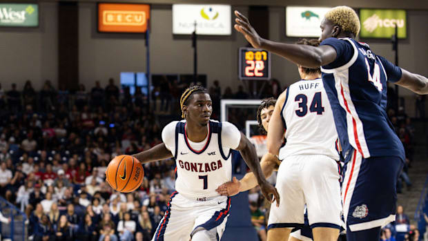 Gonzaga Bulldogs player Tyon Grant-Foster (7). 