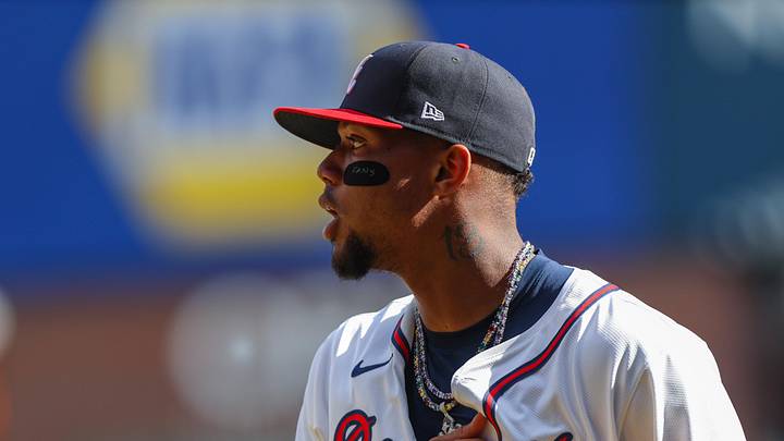 Sep 28, 2025; Cumberland, Georgia, USA; Atlanta Braves outfielder Ronald Acuna Jr. (13) walks to the dugout during the game against the Pittsburgh Pirates during the third inning at Truist Park. Mandatory Credit: Jordan Godfree-Imagn Images