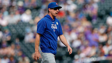 Sep 15, 2024; Denver, Colorado, USA; Chicago Cubs manager Craig Counsell (30) in the ninth inning against the Colorado Rockies at Coors Field. Mandatory Credit: Isaiah J. Downing-Imagn Images