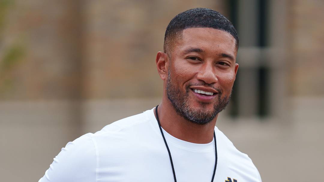 Head coach Marcus Freeman walks to a Notre Dame football practice at Irish Athletic Center on Thursday, Aug. 6, 2026, in South Bend. Head coach Marcus Freeman walks to a Notre Dame football practice at Irish Athletic Center on Thursday, Aug. 6, 2026, in South Bend.