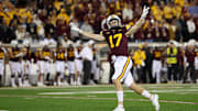 Oct 11, 2025; Minneapolis, Minnesota, USA; Minnesota Golden Gophers defensive back John Nestor (17) celebrates against the Purdue Boilermakers during the second half at Huntington Bank Stadium. Mandatory Credit: Matt Krohn-Imagn Images