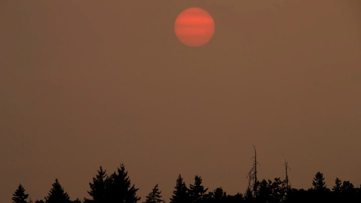 The sun sets over Eugene behind a blanket of thick smoke from wildfires burning in Oregon on Aug. 5, 2021

Eug 080521 Sunset