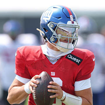 Jaxson Dart threw his first NFL touchdown early in his preseason debut. 