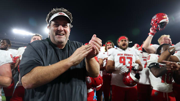 New Mexico head coach Jason Eck improbably led the Lobos to nine wins this season and would be a fit at Iowa State.