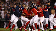 Los Medias Rojas de Boston celebraron su clasificación a la Serie de Campeonato