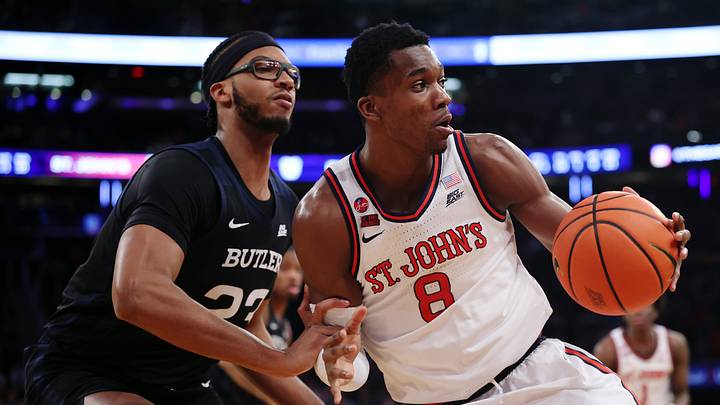 Butler v St. John's; St. John's basketball center Vince Iwuchukwu 