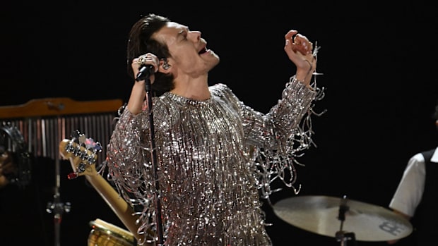 Harry Styles performing at the 2023 Grammys