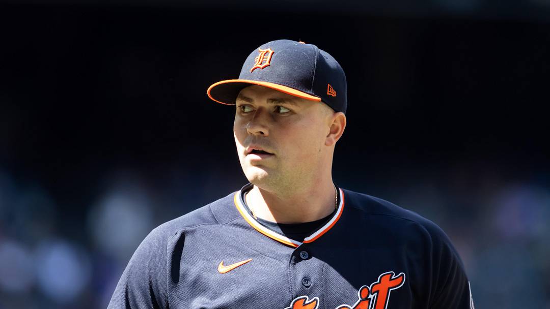 Apr 1, 2026; Phoenix, Arizona, USA; Detroit Tigers pitcher Tarik Skubal against the Arizona Diamondbacks at Chase Field. Mandatory Credit: Mark J. Rebilas-Imagn Images