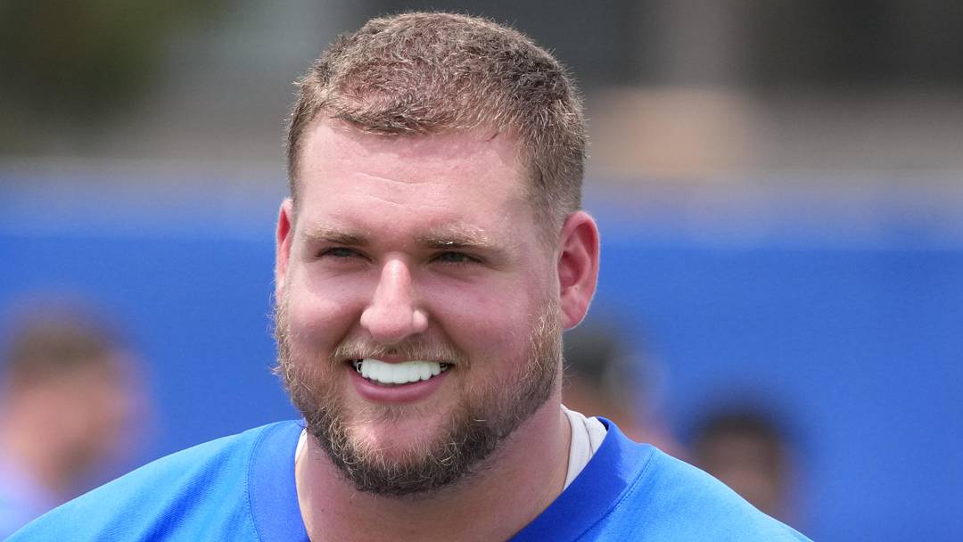 Los Angeles Rams lineman Beaux Limmer (50). Mandatory Credit: Kirby Lee-Imagn Images