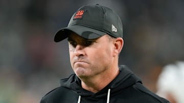 Oct 12, 2025; Green Bay, Wisconsin, USA; Cincinnati Bengals head coach Zac Taylor walks off the field after the game against the Green Bay Packers at Lambeau Field. Mandatory Credit: Kayla Wolf-Imagn Images